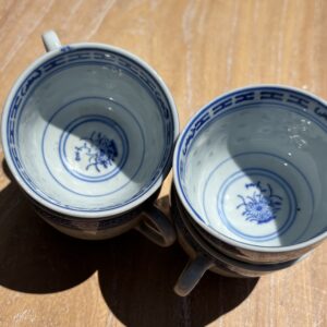 LOT DE 4 TASSES CHINOISES "BLEUES" (OCCASION)