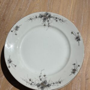 LOT DE 6 ASSIETTES "GRISES FLEURIES"(OCCASION)