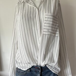 Chemisier "Blanc rayures Noir" (Occasion)